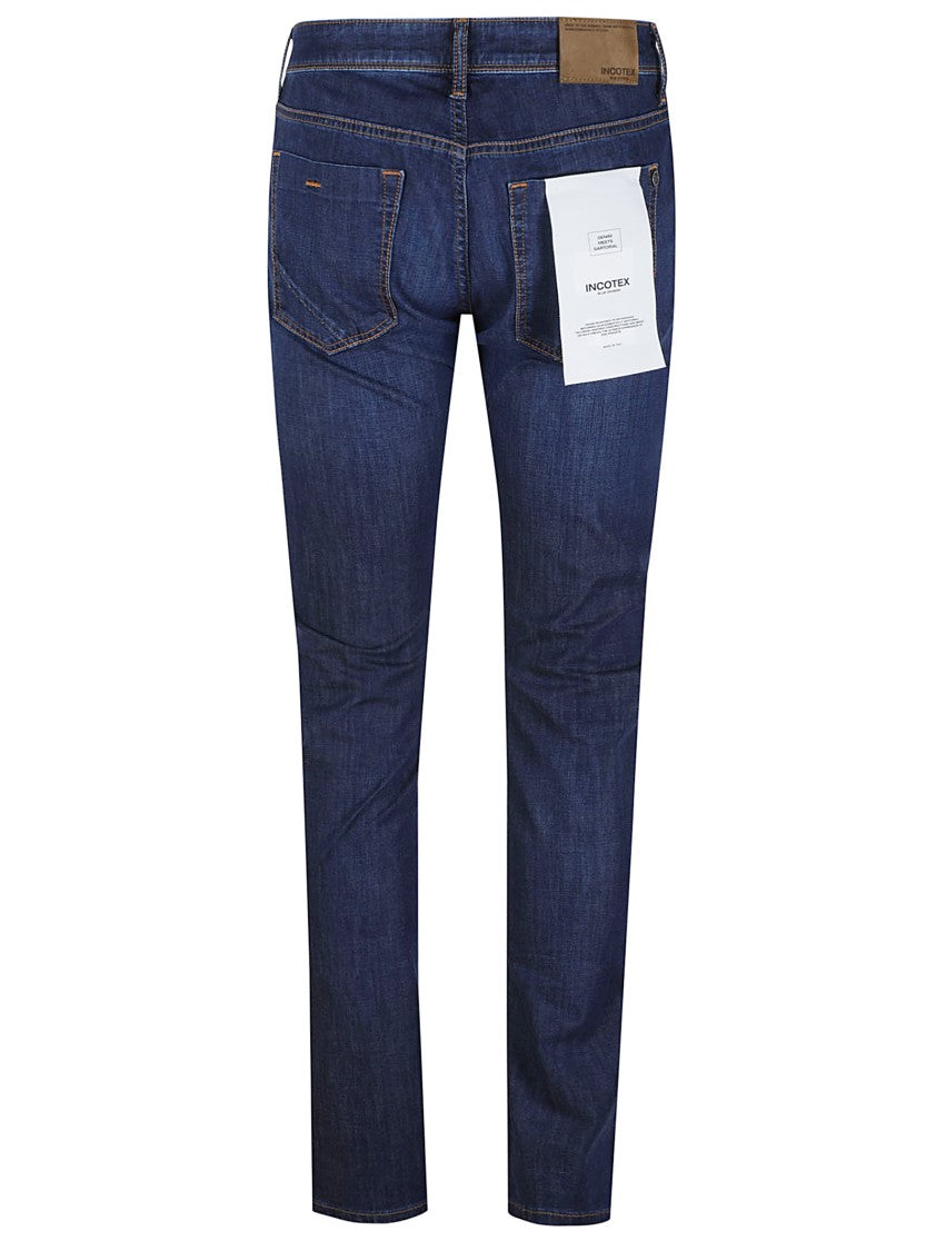 Incotex Slim-Fit Five-Pocket Denim Pants In Deep Blue