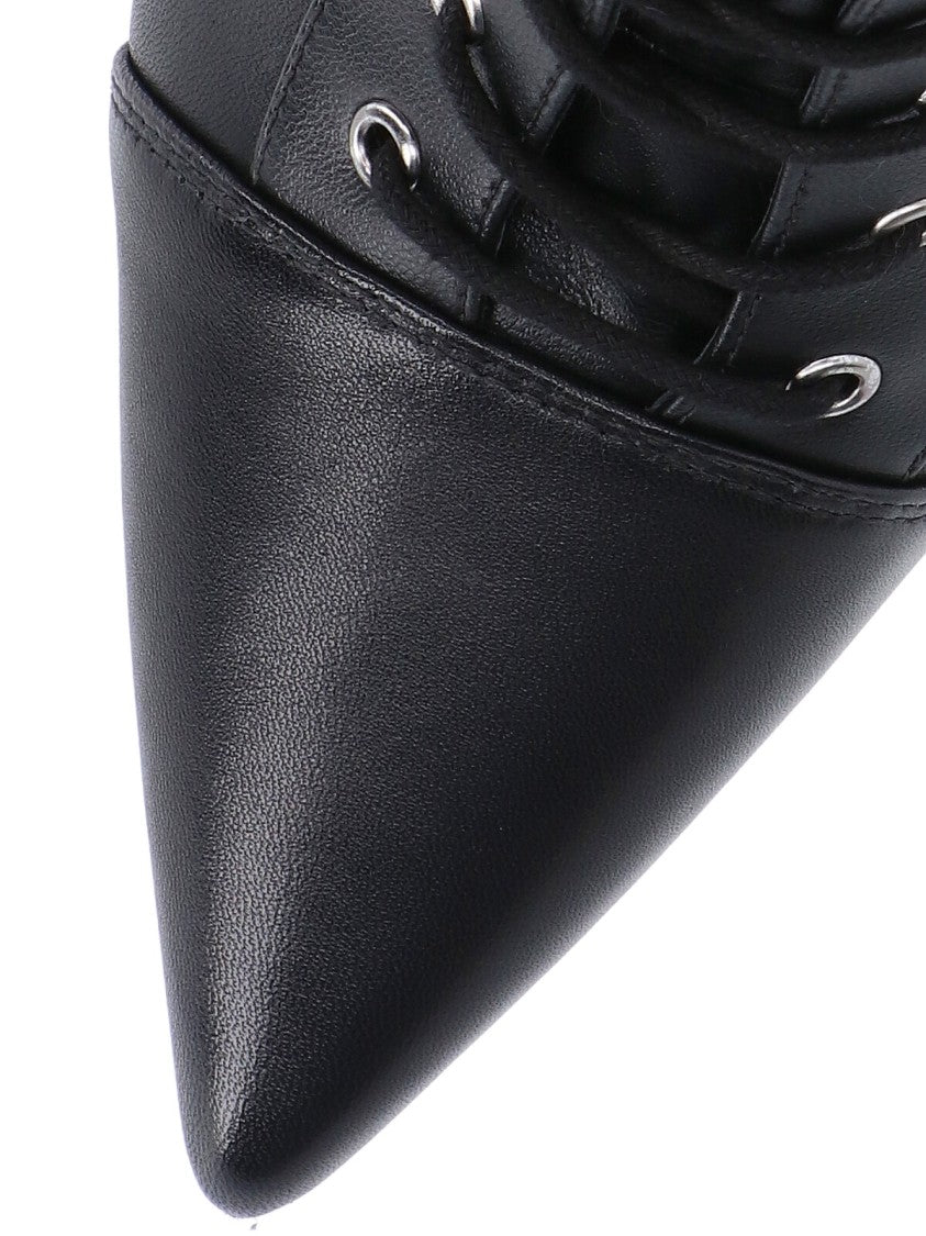 Pinko Pointed Toe Ankle Boots With High Stiletto Heel