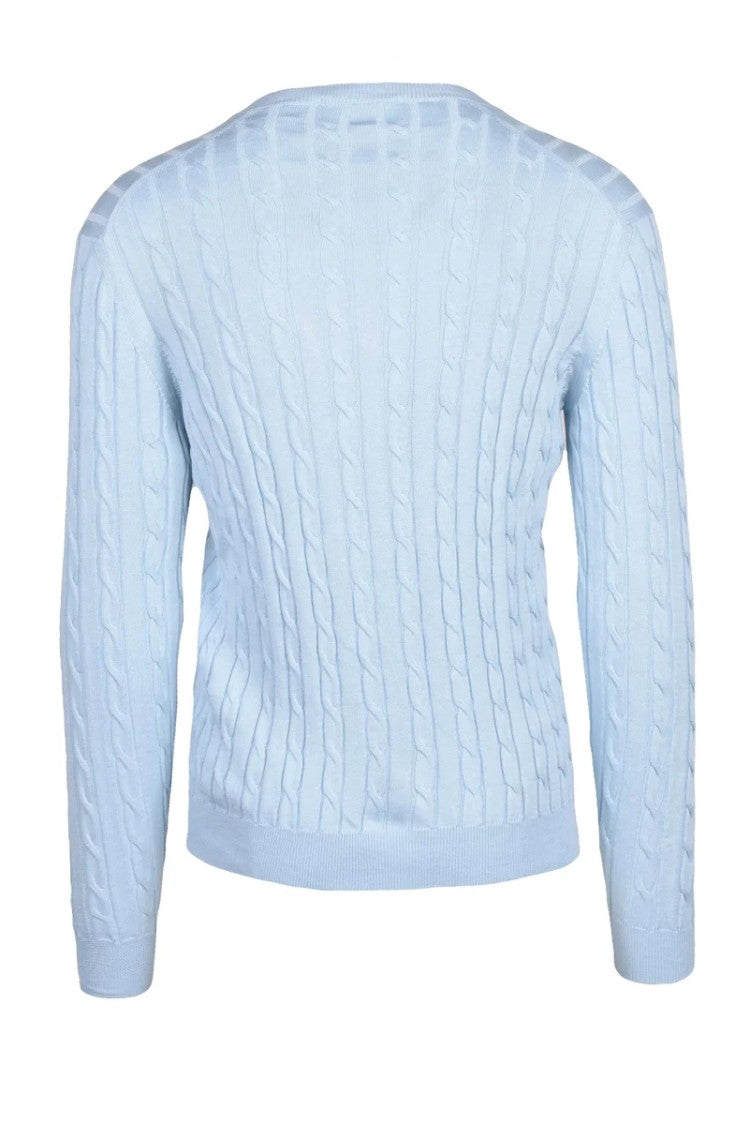 Filippo De Laurentiis Light Blue Cotton Men's Sweater