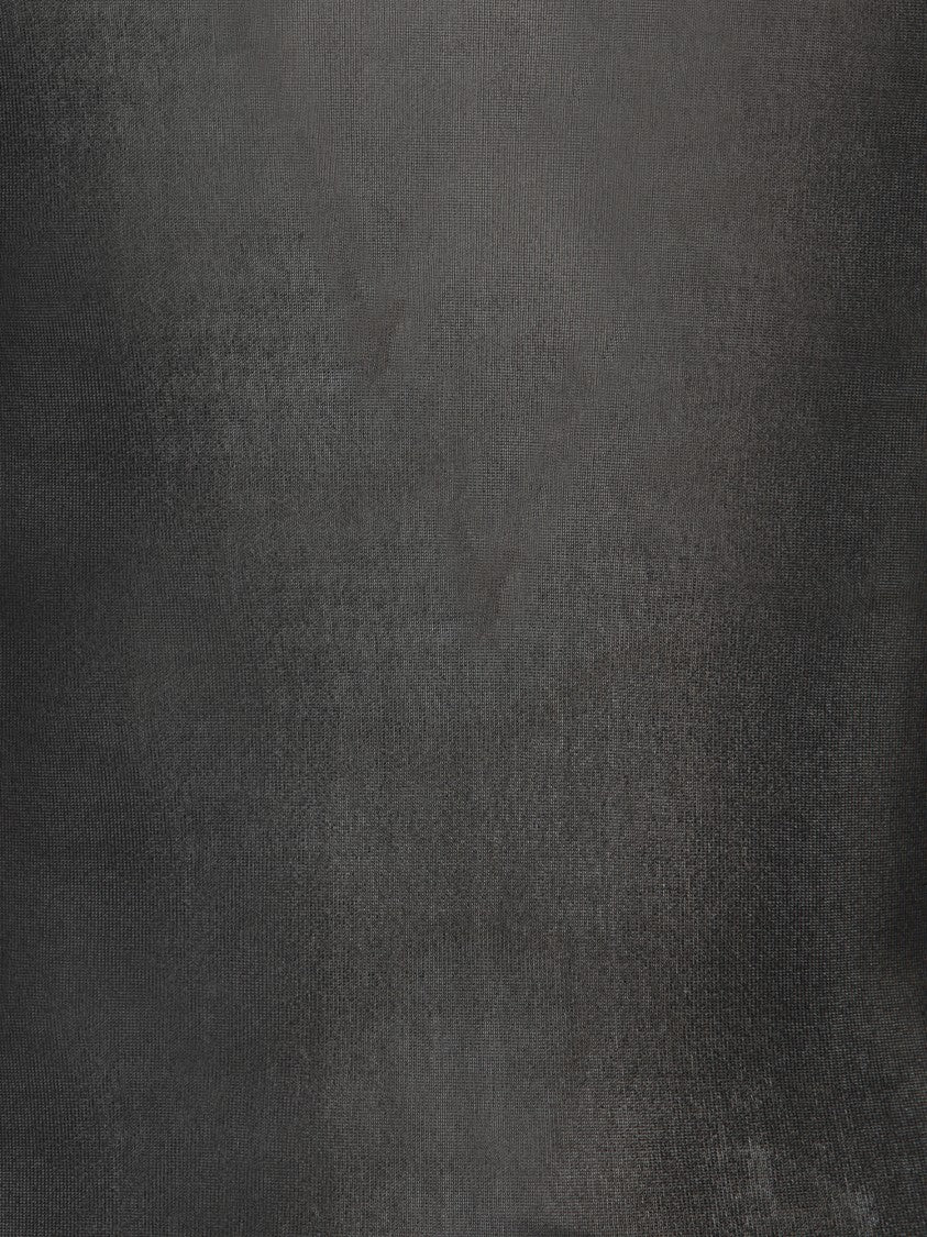 Maison Margiela High-Neck Bodysuit With Pleated Sleeve Details And Stretch Fabric