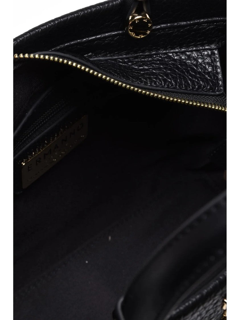 Ermanno Firenze Black Polyurethane Unity Handbag