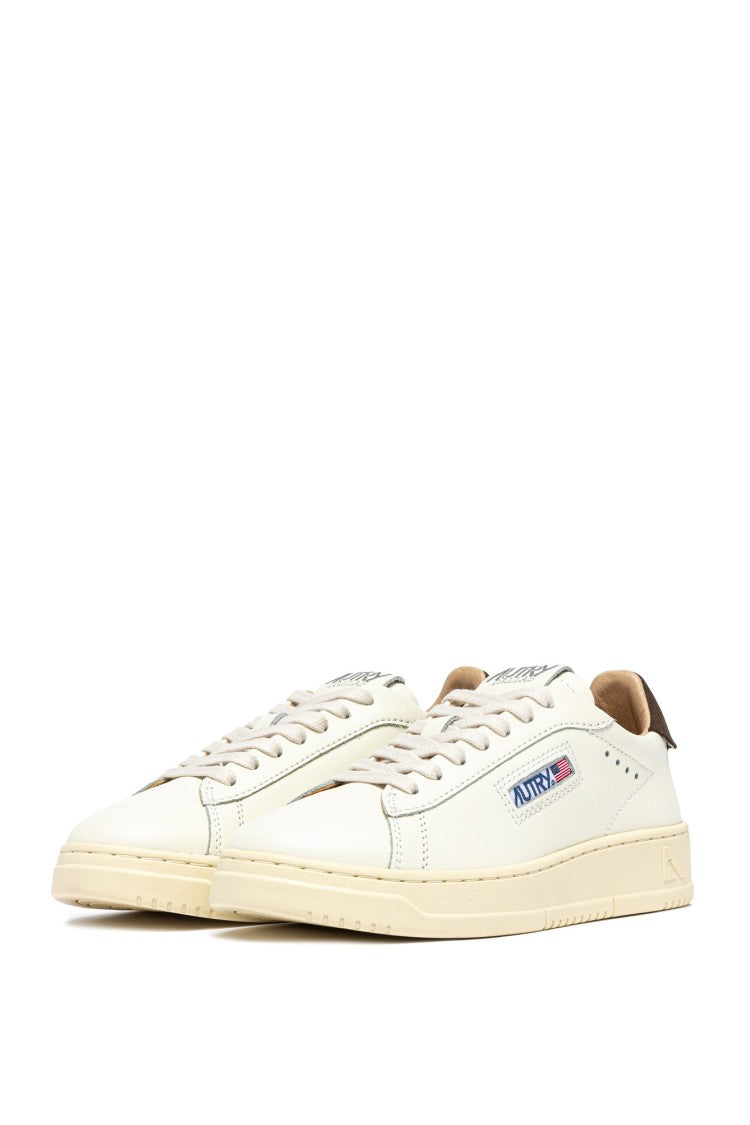 Autry White Dallas Brown Trim Sneakers