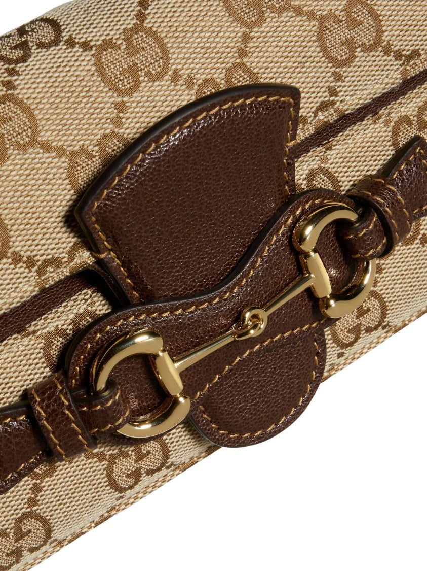 Gucci Original Gg Canvas Horsebit Shoulder Bag