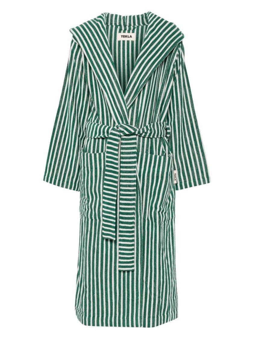 Tekla Forest Green Cotton Bathrobe
