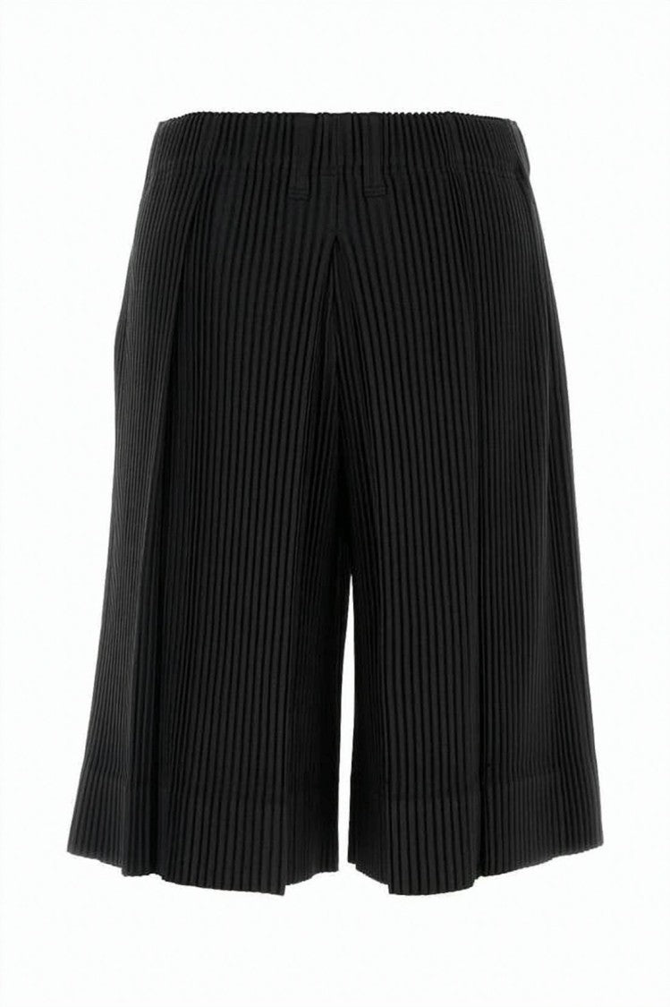 Homme Plissé Issey Miyake Pleated Tailored Shorts With Unique Vertical Design