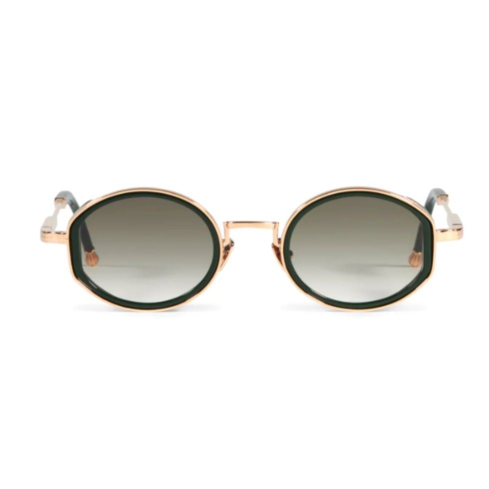 John Dalia Jared Metallic Gold Sunglasses With Geometric Edges