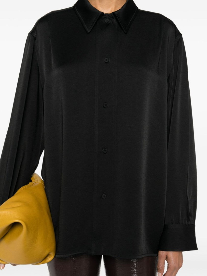 Jil Sander Black Shirt With Gathered Cuffs