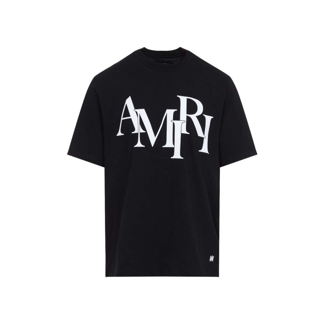 Amiri Black Cotton Staggered Logo T-Shirt