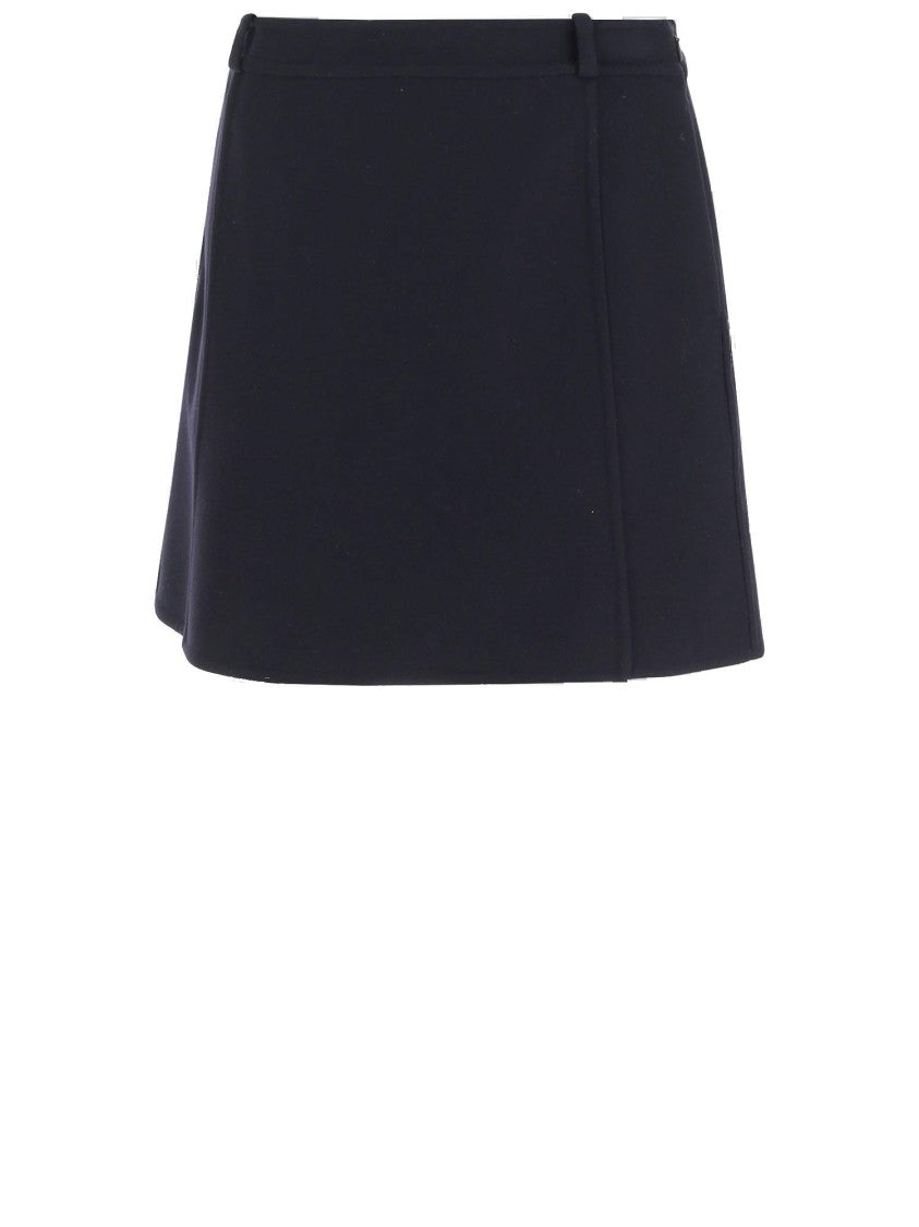 Jil Sander Structured Wool Skirt With Belt Loops