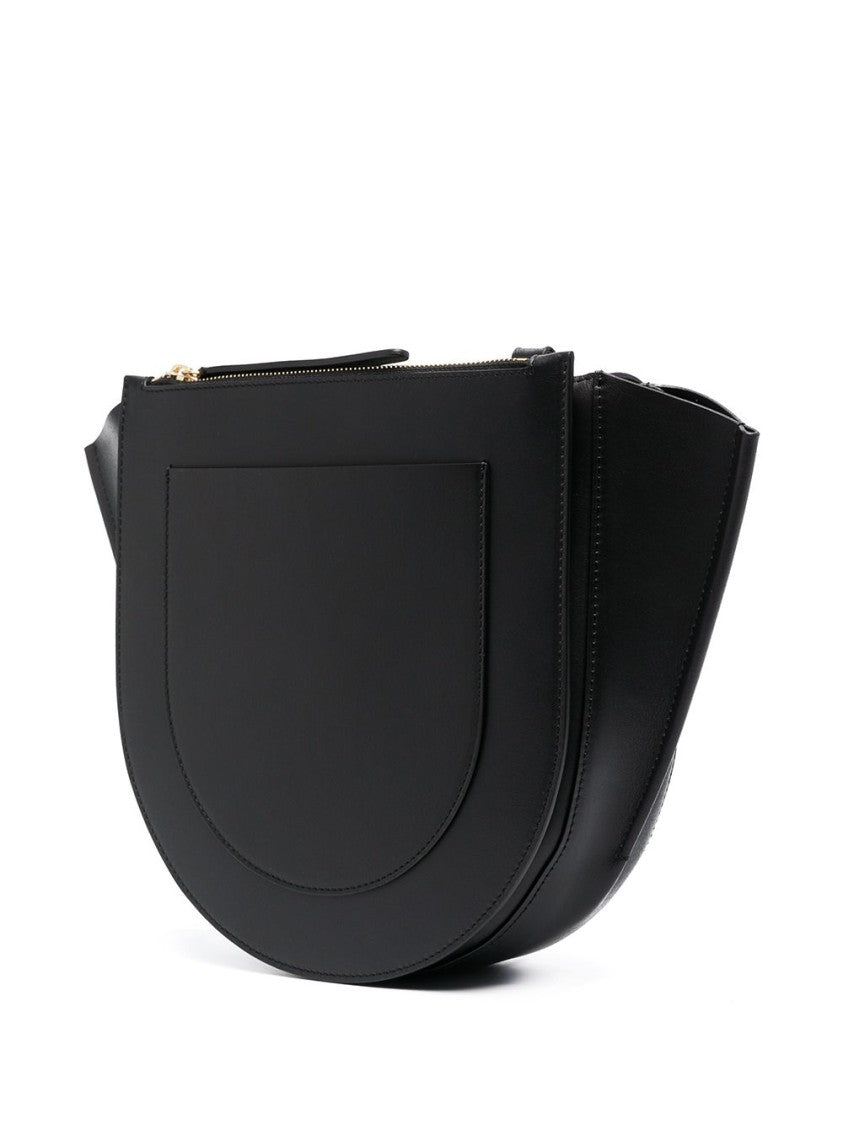 Wandler Semi-Circular Nero Handbag With Flap Closure