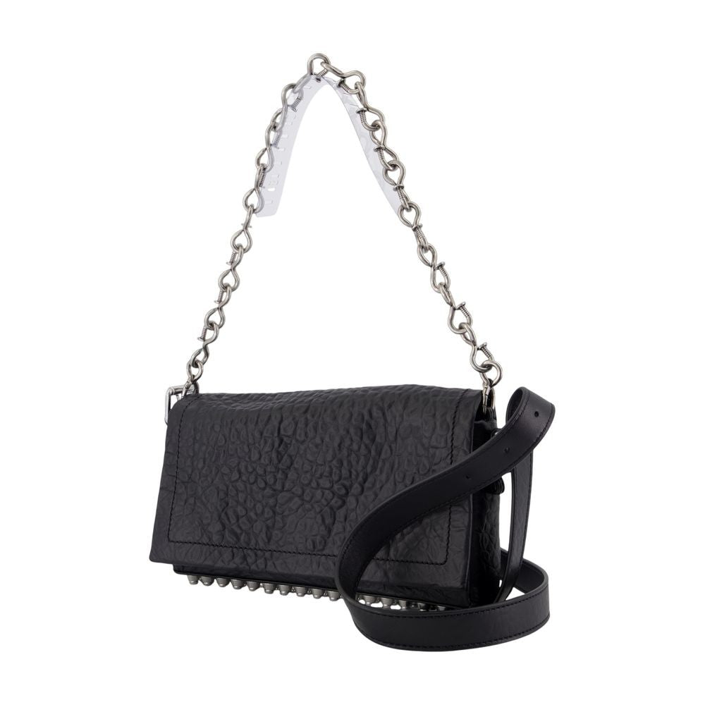 Alexander Wang Ricco Crushed Slim Shoulder Bag - Leather - Black