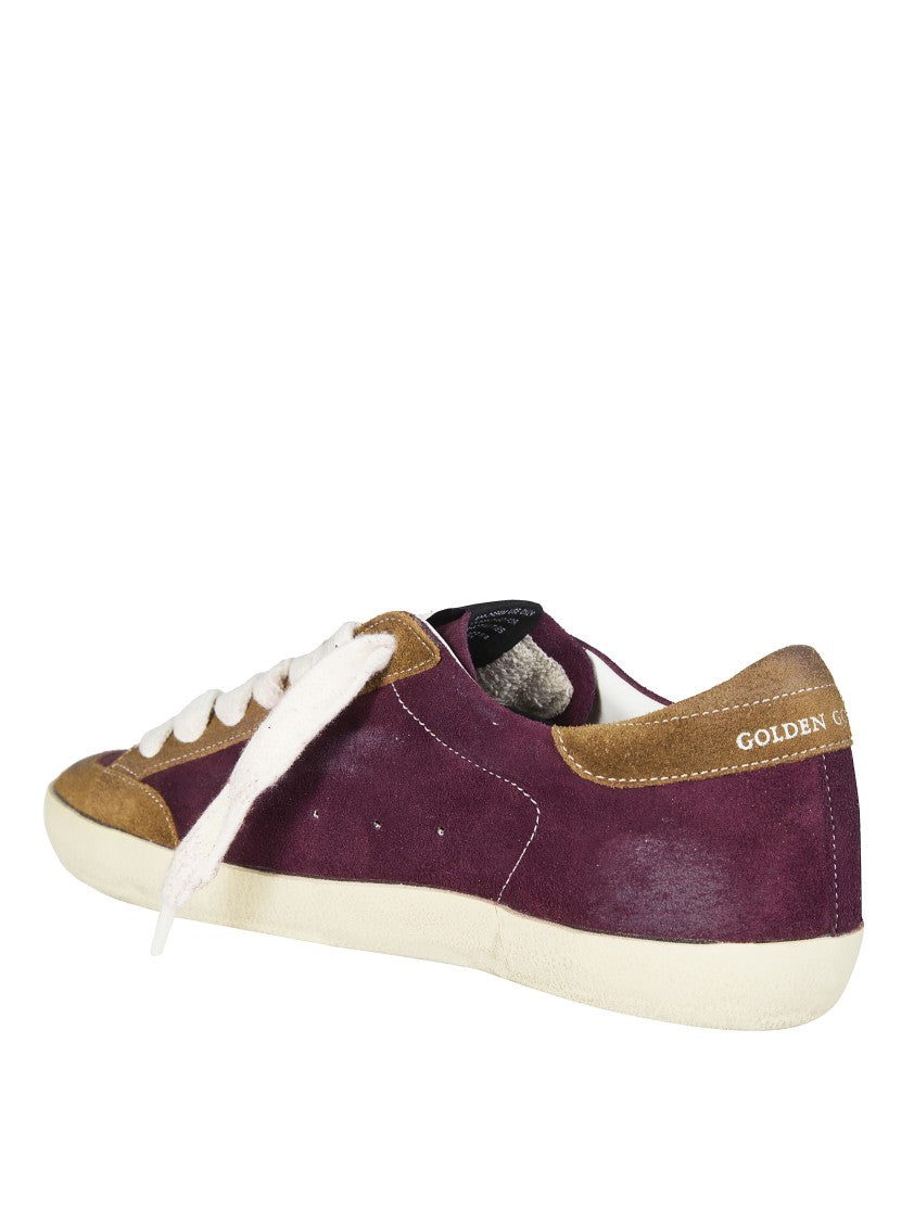 Golden Goose Burgundy Suede White Leather Star Sneakers