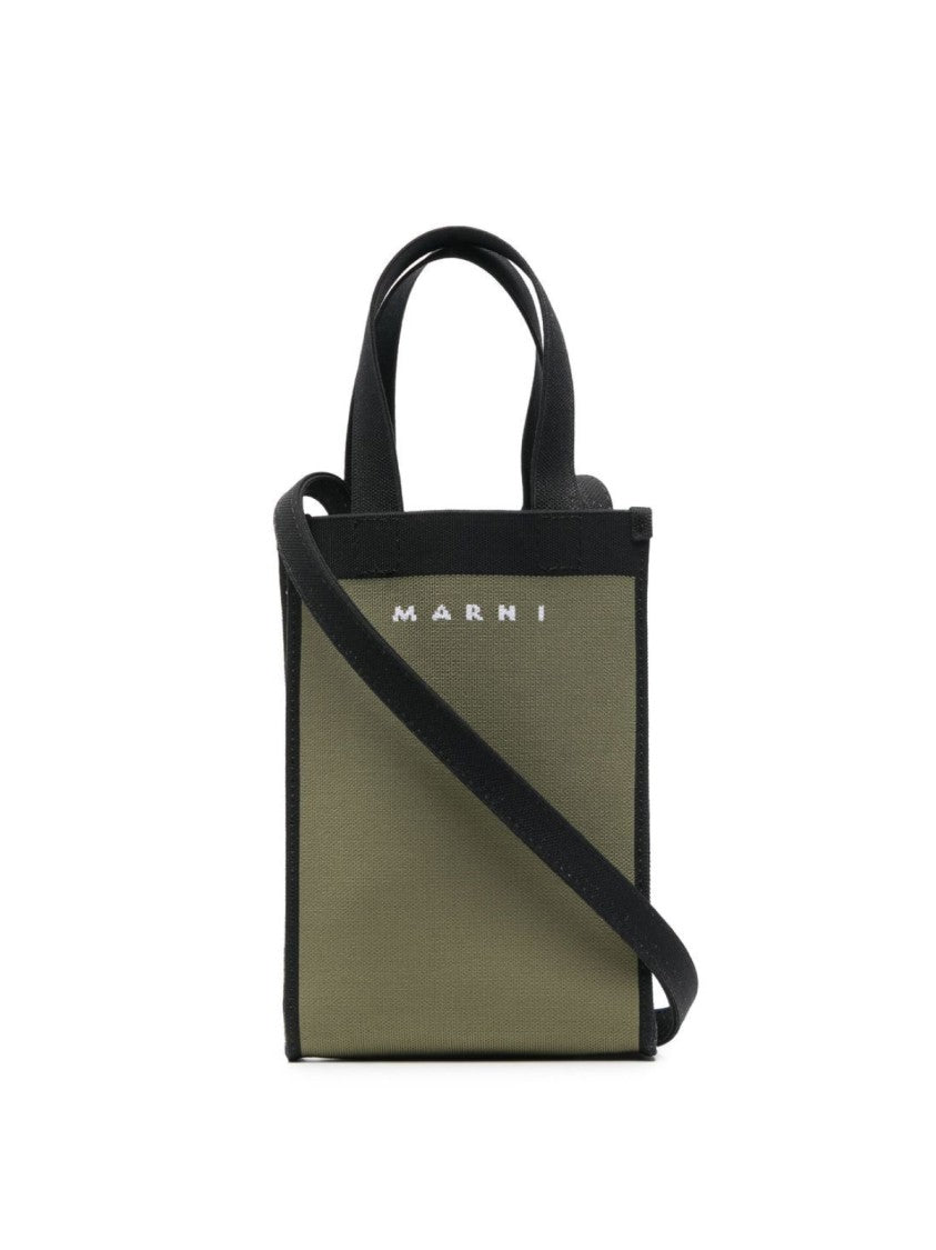 Marni Logo Knit Crossbody Tote Bag