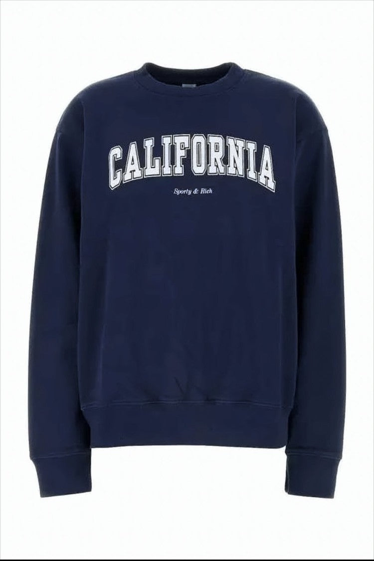 Sporty And Rich Navy Blue Long-Sleeve Sweatshirt