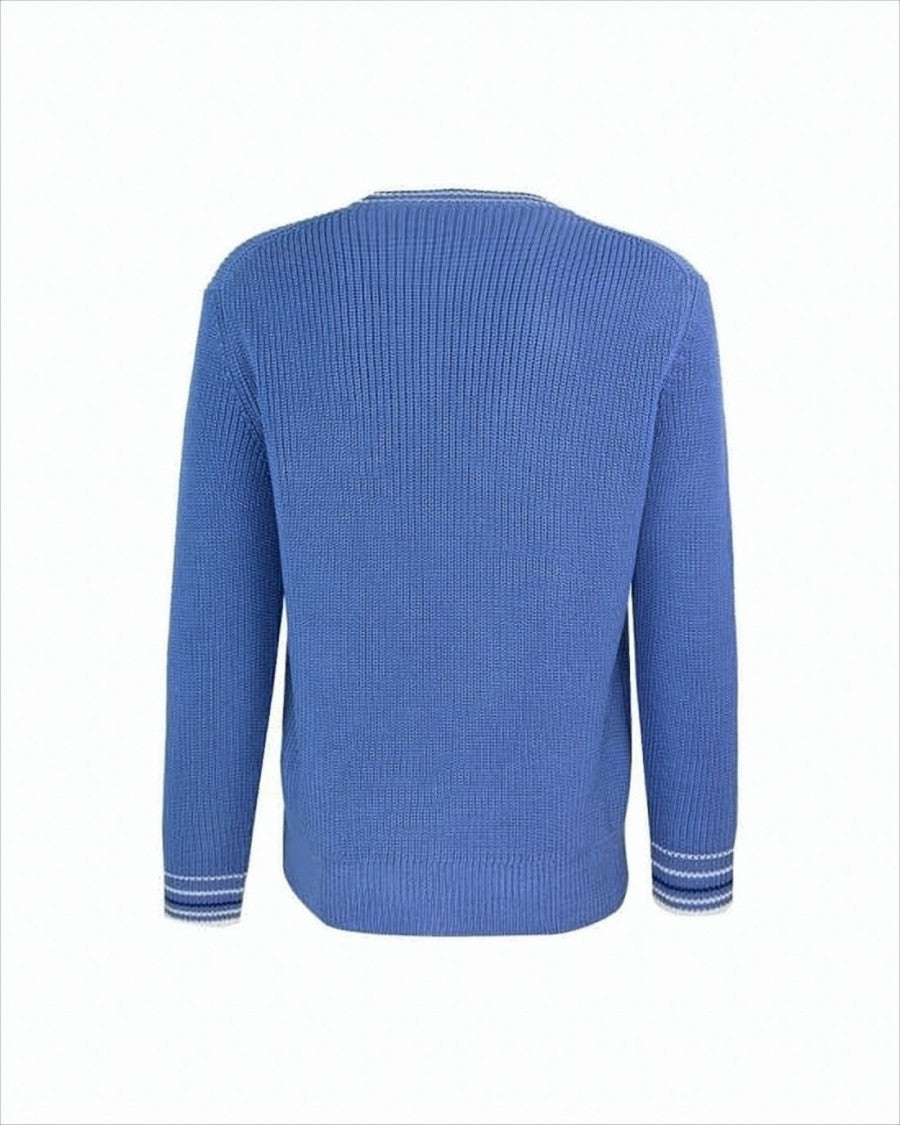 Marni Ribbed Knit Sweater With Contrasting Striped Details