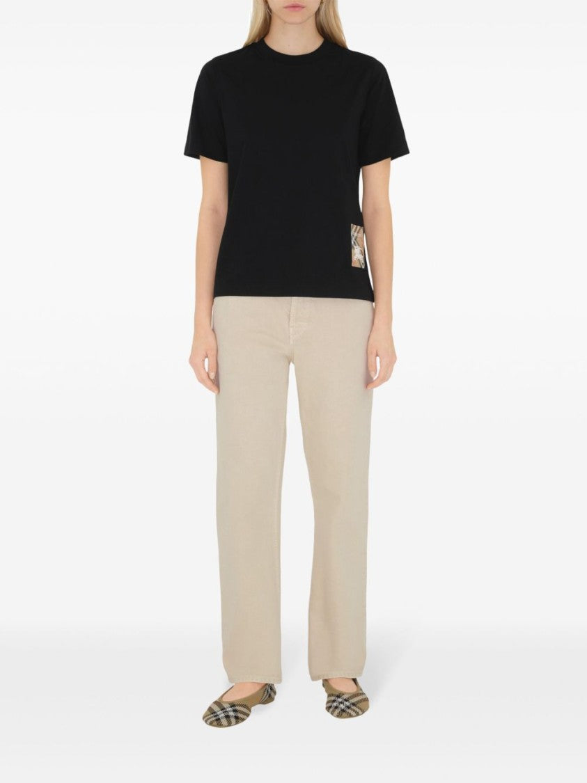 Burberry Black Crew Neck Cotton T-Shirt