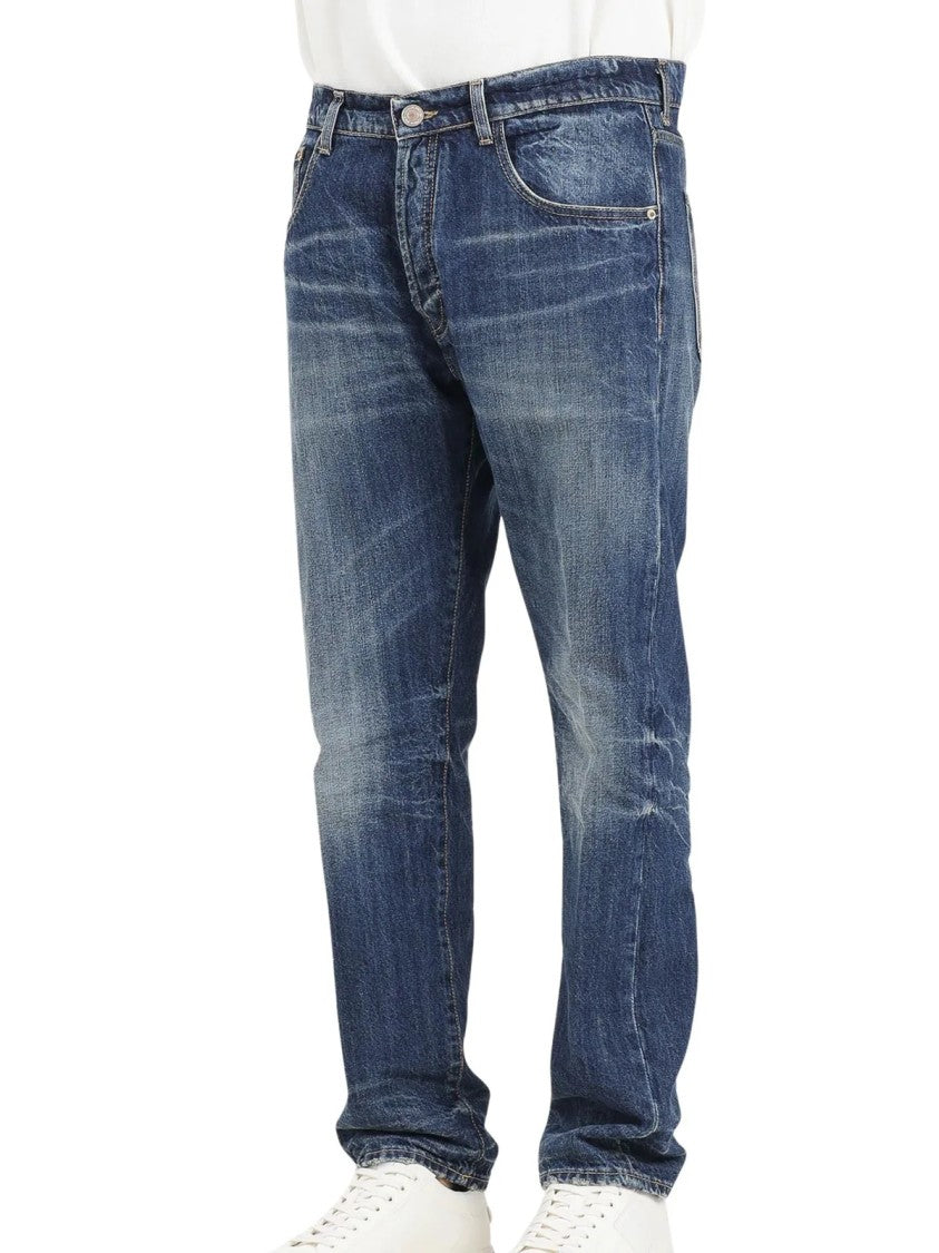 Yes London Blue Straight-Leg Cotton Jeans