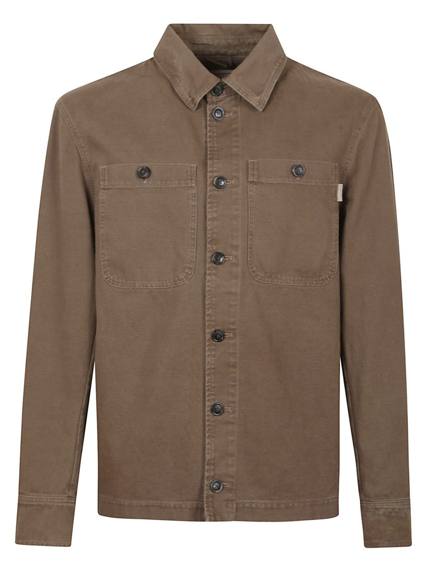 Baracuta Brown Cotton Overshirt With Button-Up Design