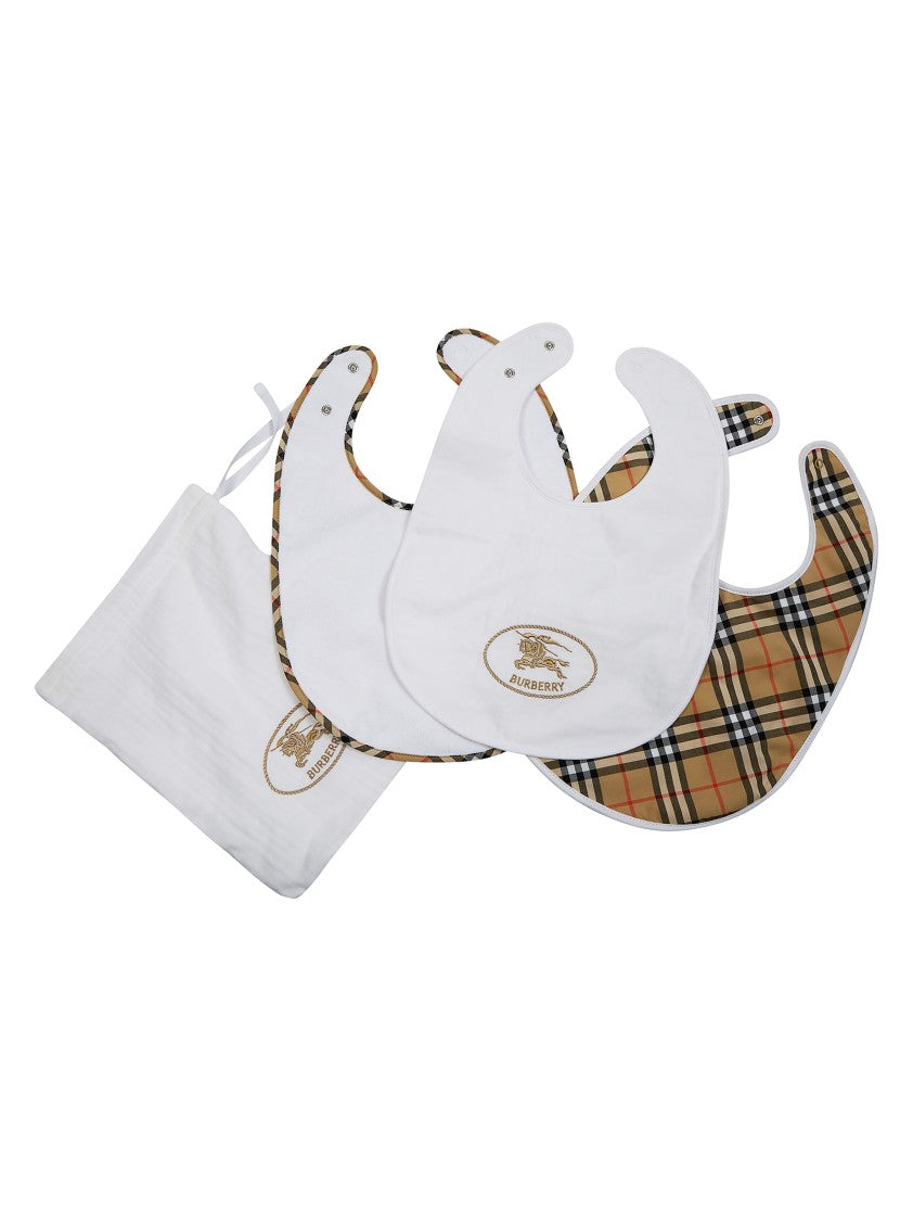 Burberry Classic Check Pattern Bib Set With Embroidered Logos