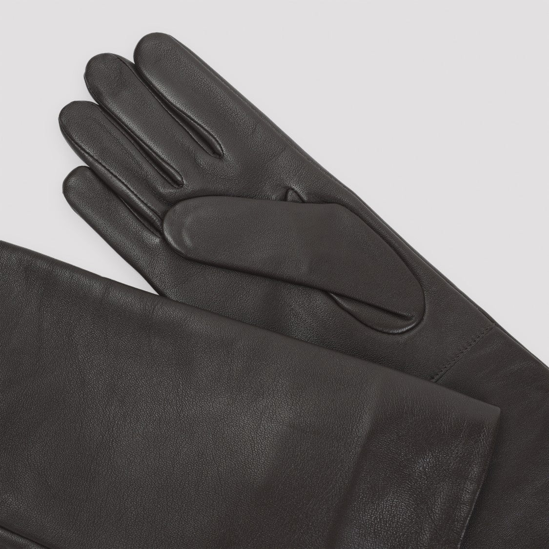 The Frankie Shop Long Black Leather Gloves