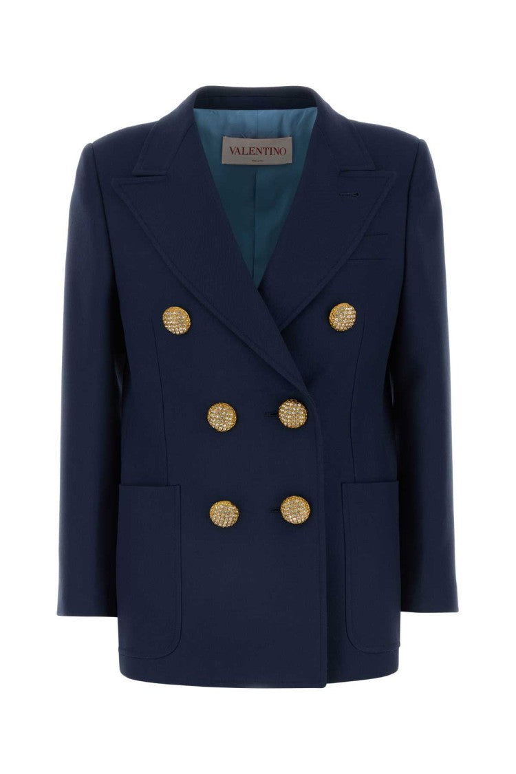 Valentino Garavani Navy Blue Wool Blazer