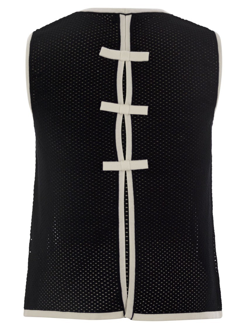 Elisabetta Franchi Crew-Neck Mesh Top