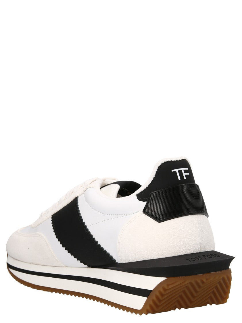 Tom Ford Logo Leather Sneakers