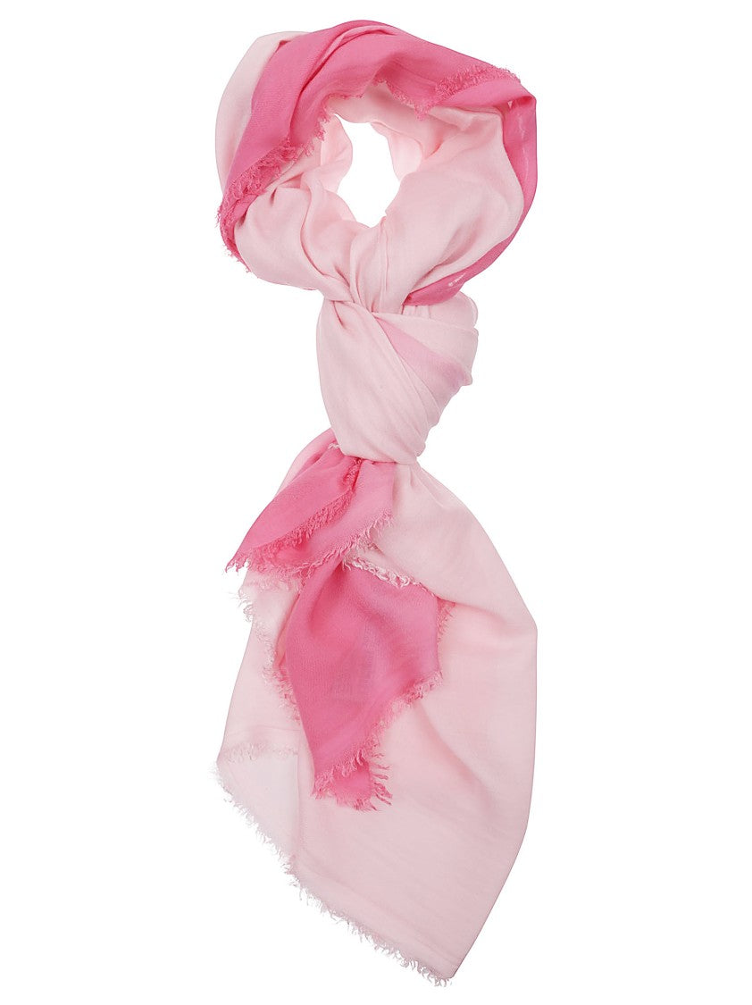 Faliero Sarti Delicate Fringed Wool Scarf In Pink Hues