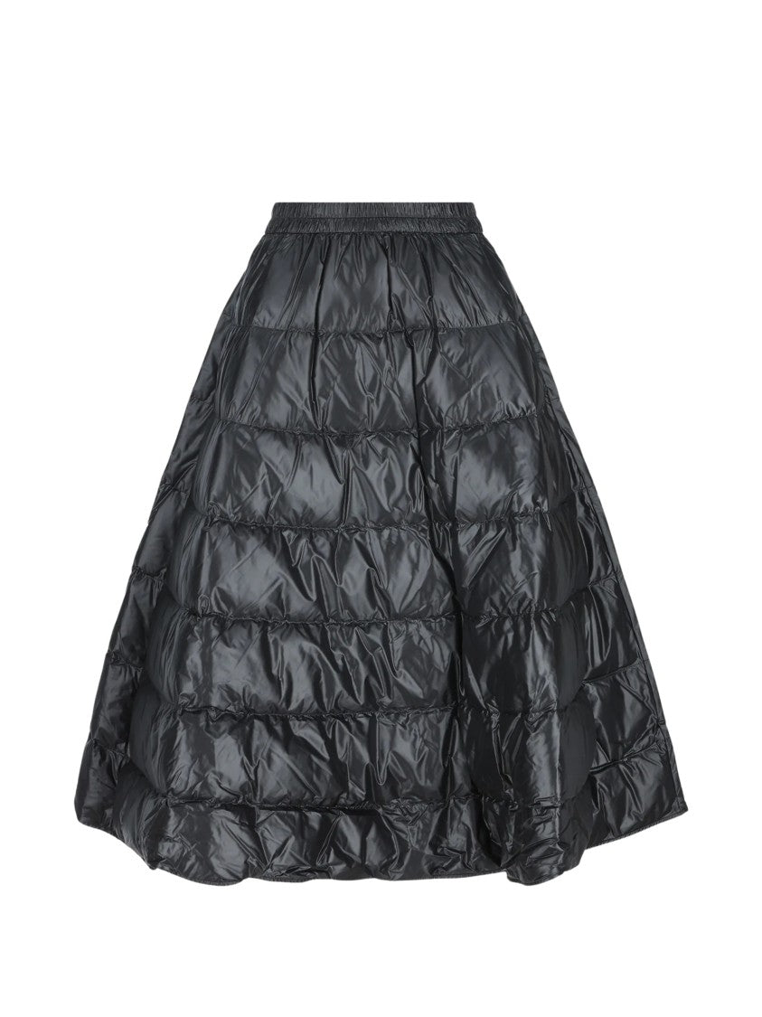 Moncler Flared Midi Skirt With Glossy Quilted Finish