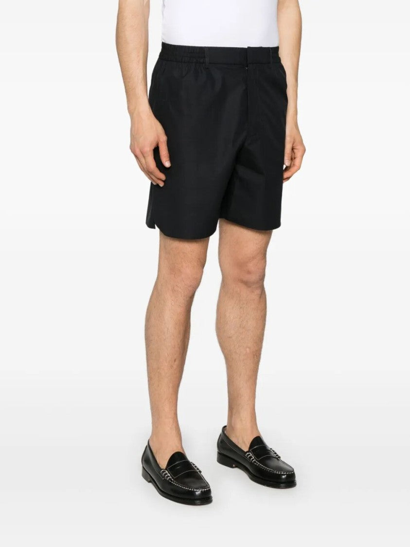 Fendi Relaxed Fit Black Cotton Shorts