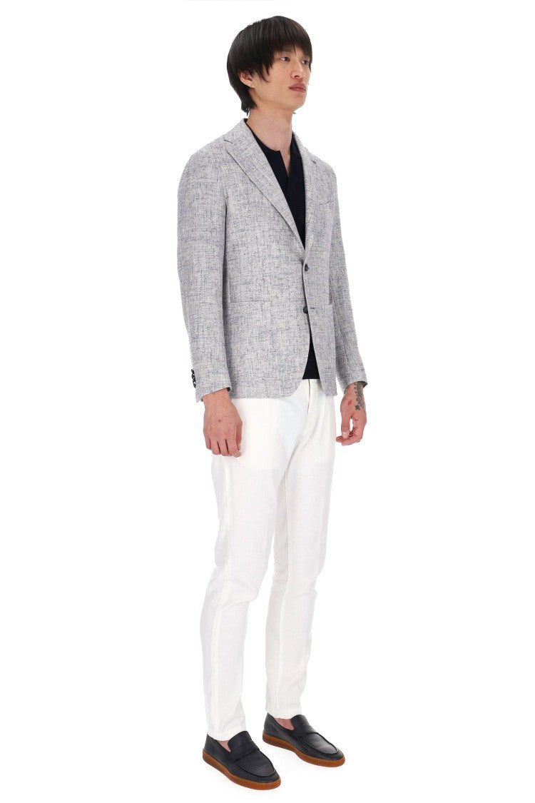 Tagliatore Montecarlo Textured Viscose-Cotton Blazer