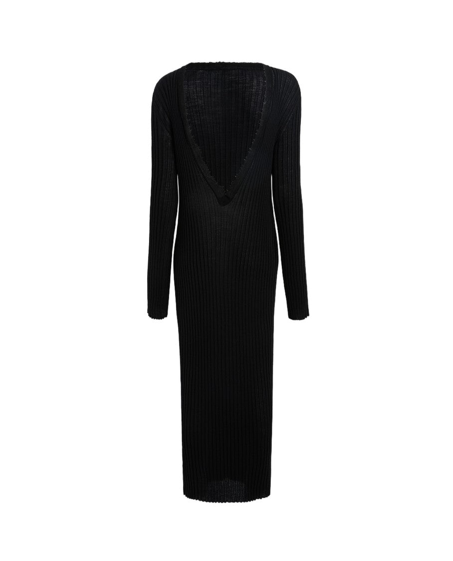 Khaite Ribbed Knit Midi Dress With Scalloped Edges