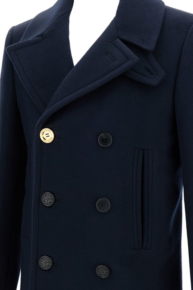 Givenchy Double-Breasted Peacoat With Gold Button And Wide Lapels