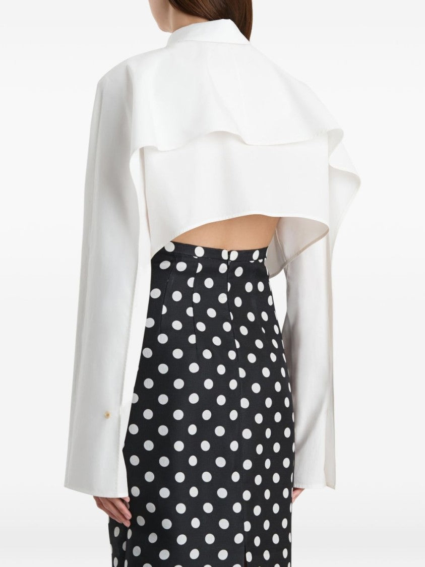 Khaite White Cotton Point Collar Shirt