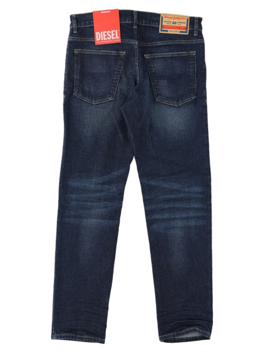 Diesel Indigo Distressed Straight-Leg Cotton Jeans