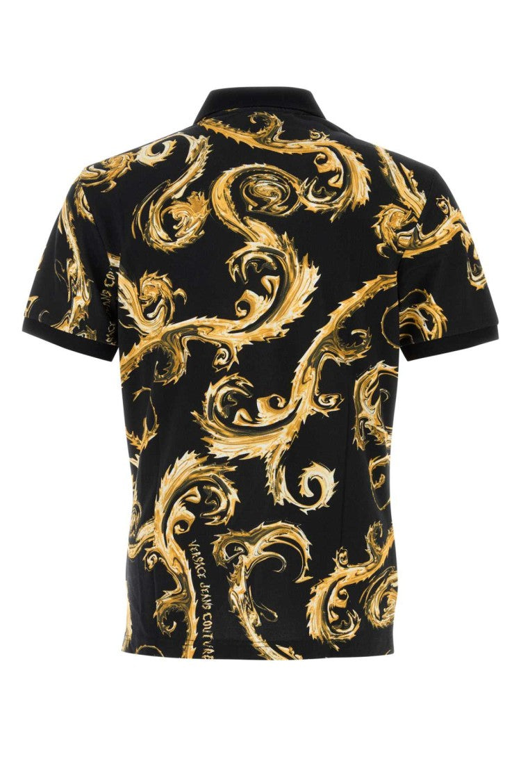 Versace Jeans Couture Printed Piquet Polo Shirt