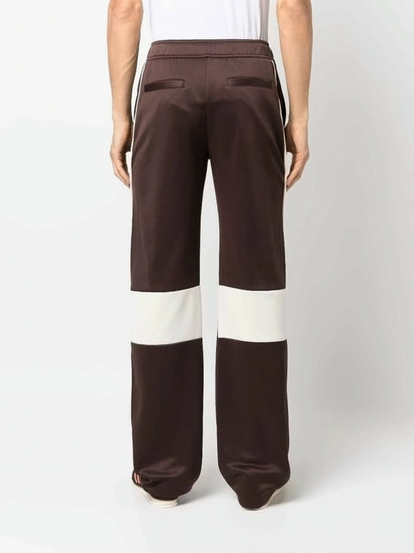 Wales Bonner Relaxed Fit Dark Brown Training Pants With Contrast Panels