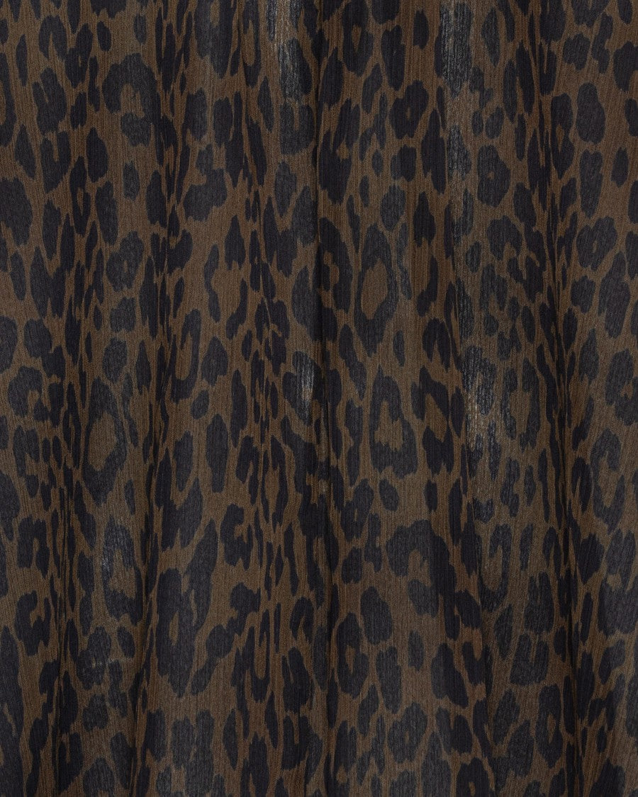 Rotate Leopard Print Sleeveless Top With Draped Silhouette