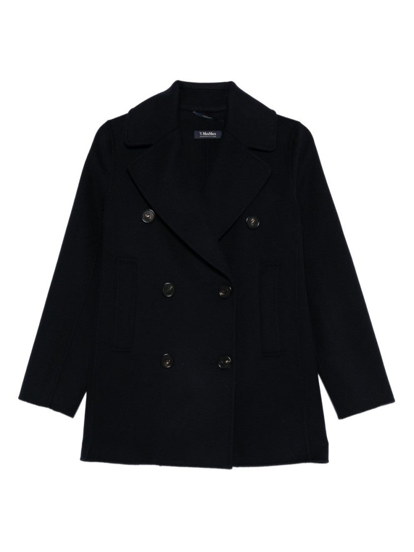 Max Mara Double-Breasted Virgin Wool Coat With Notched Lapels