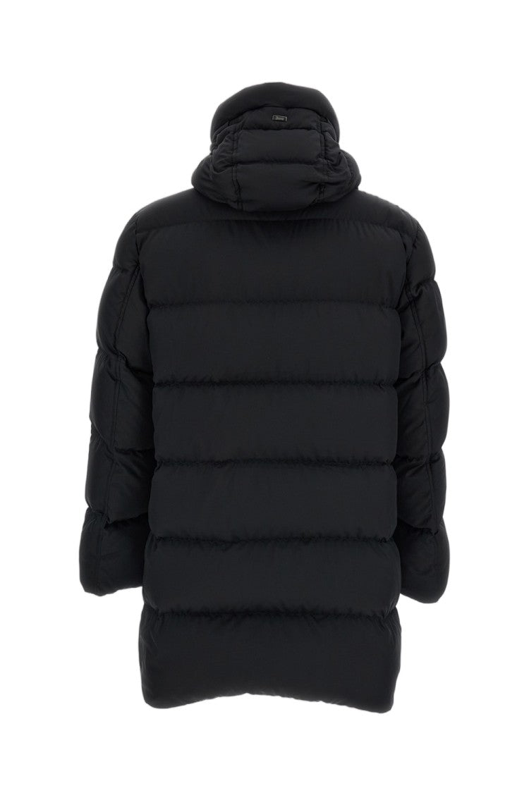 Herno Quilted Hooded Down Jacket With Removable Faux Fur Collar
