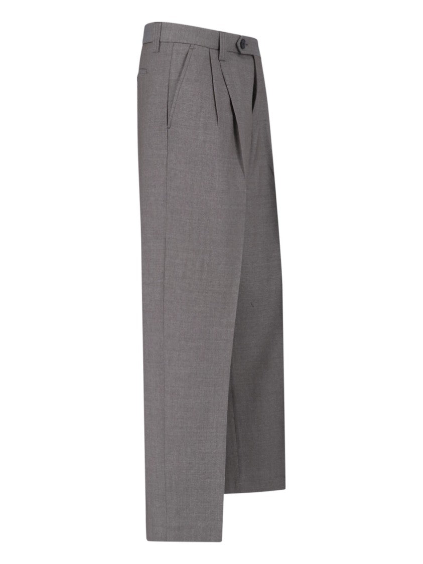 Mfpen Taupe Mid-Rise Tailored Wool Trousers