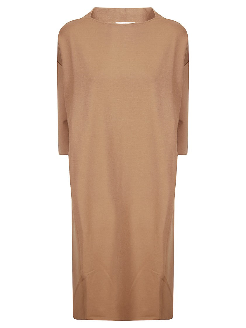 Stefano Mortari Boat Neck Maxi Dress With Three-Quarter Sleeves