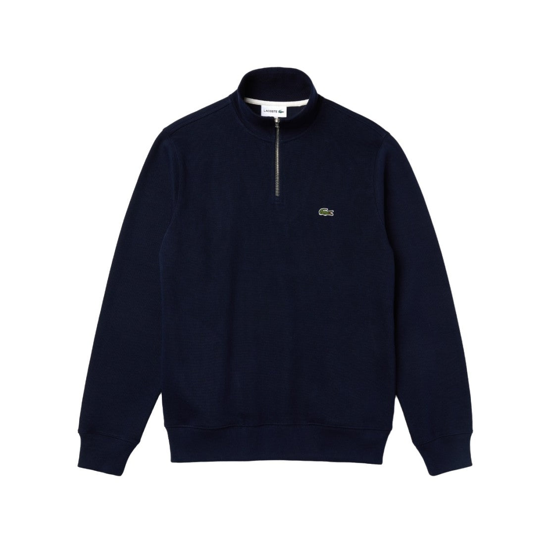 Lacoste Black High-Neck Sweatshirt With Zip Closure