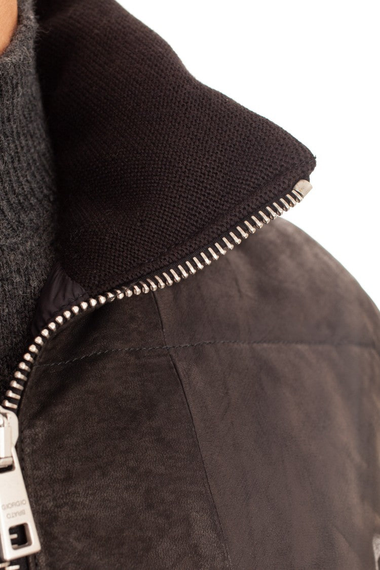 Giorgio Brato Padded Down Leather Bomber
