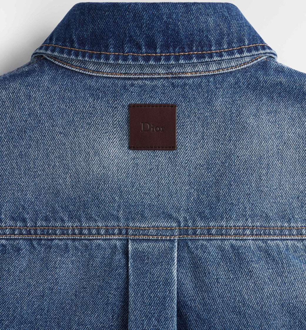 Christian Dior Classic Denim Shirt With Button-Down Front And Chest Pocket