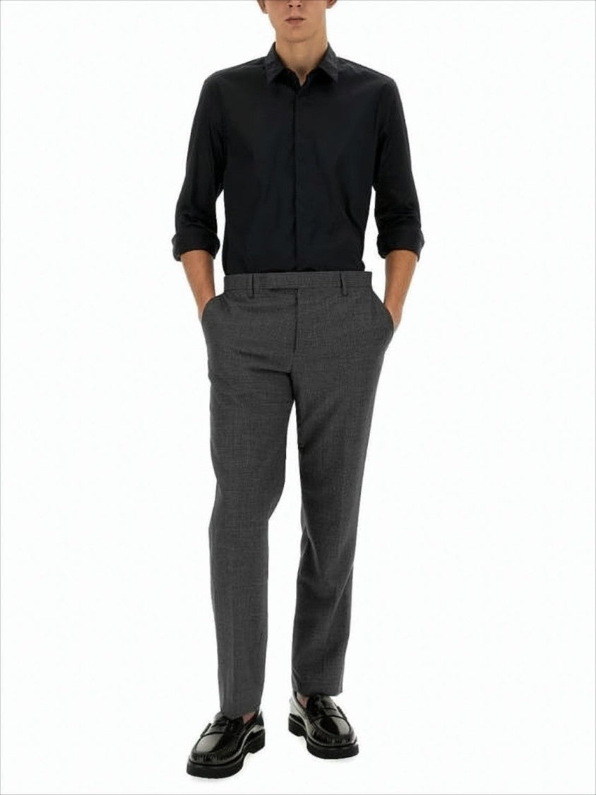 Pt Torino Long-Sleeve Black Cotton Shirt With Classic Collar And Tailored Fit