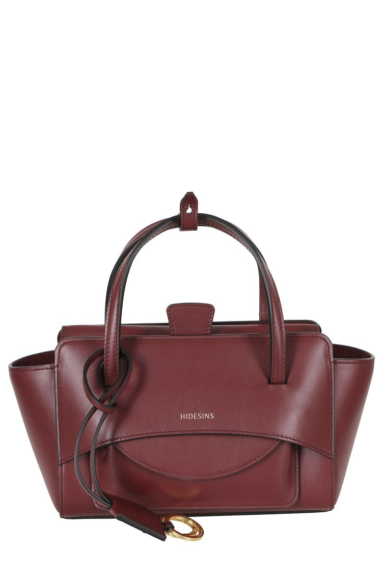 Hidesins Wine Small Structured Flap S Pocket Leather Shoulder Bag