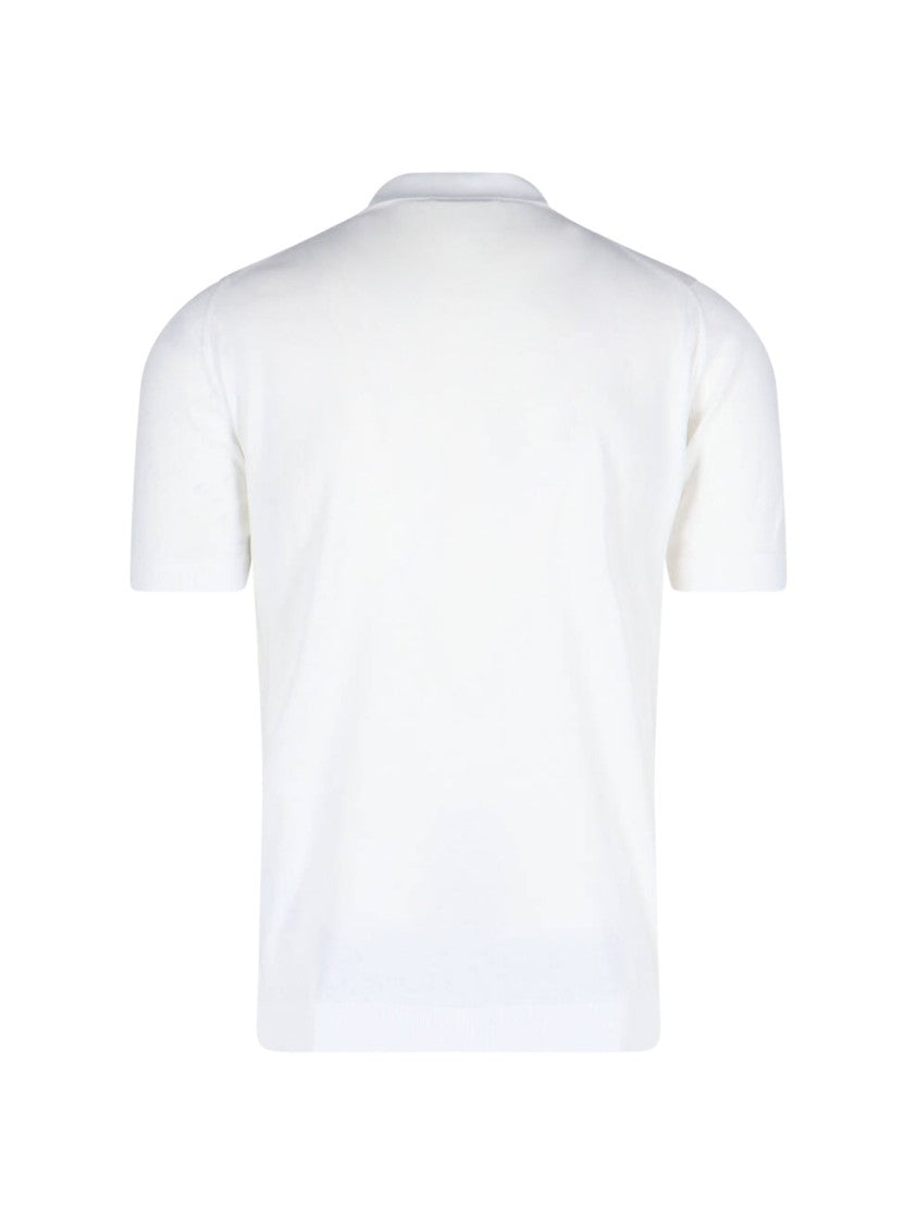 John Smedley White Adrian Sea Island Cotton Polo