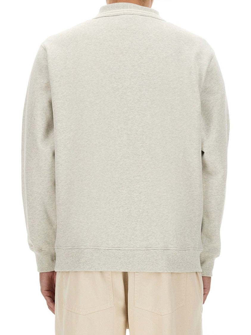 Drôle De Monsieur Textured Cotton Gold Buttons Sweatshirt