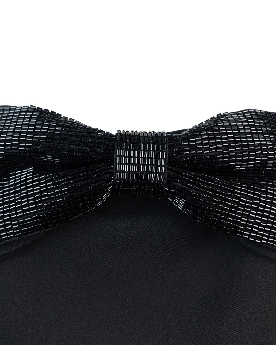 Self-Portrait Black Oversized Bow Bandeau